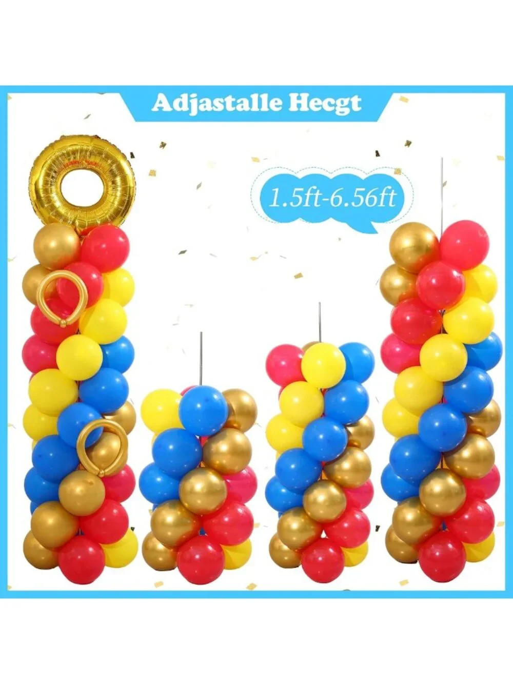 Cartoon Hedgehog Balloon Column Kit - 2 Sets, 130PCS Colorful Balloons for